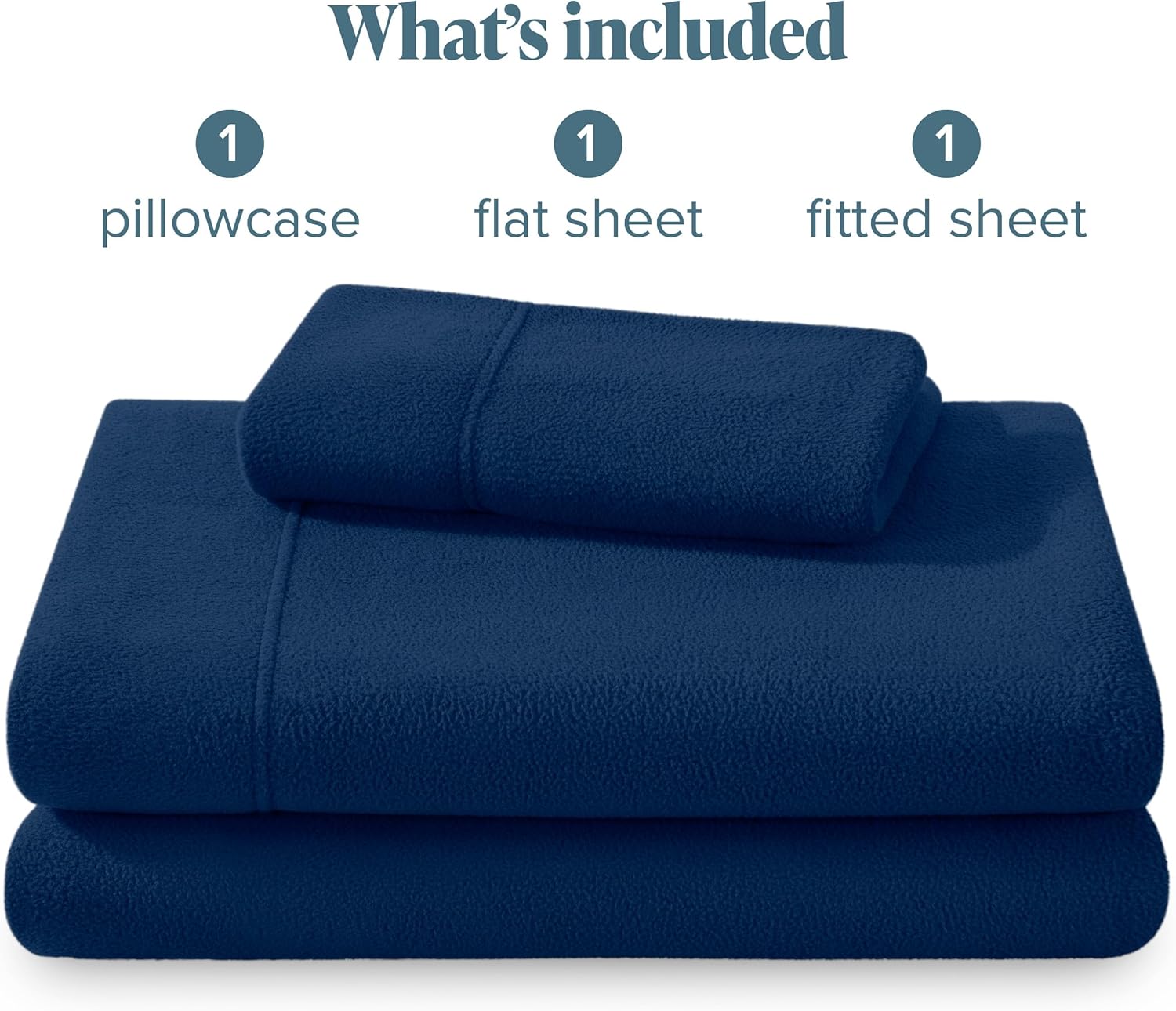 Bare Home Super Soft Fleece Sheet Set - Queen Size - Extra Plush Polar Fleece, No-Pilling Bed Sheets - All Season Cozy Warmth (Queen, Dark Blue) - Grand Goldman