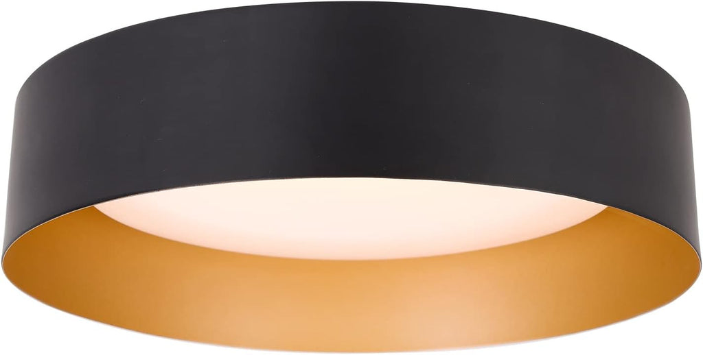 Bargeni Flush Mount Ceiling Light,12.5 inch LED Ceiling Light Fixture,Matte Black with Gold Inside,3000K/Warm White/18W(100w Equiv.),Dimmable Outdoor Lighting Fixtures Ceiling for Bedroom and Hallway - Grand Goldman