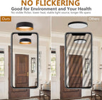 Bargeni Flush Mount Ceiling Light,12.5 inch LED Ceiling Light Fixture,Matte Black with Gold Inside,3000K/Warm White/18W(100w Equiv.),Dimmable Outdoor Lighting Fixtures Ceiling for Bedroom and Hallway - Grand Goldman