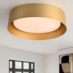 Bargeni Flush Mount Ceiling Light,12.5 inch LED Ceiling Light Fixture,Matte Black with Gold Inside,3000K/Warm White/18W(100w Equiv.),Dimmable Outdoor Lighting Fixtures Ceiling for Bedroom and Hallway - Grand Goldman