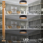 Bargeni Flush Mount Ceiling Light,12.5 inch LED Ceiling Light Fixture,Matte Black with Gold Inside,3000K/Warm White/18W(100w Equiv.),Dimmable Outdoor Lighting Fixtures Ceiling for Bedroom and Hallway - Grand Goldman