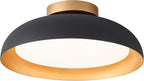 Bargeni Flush Mount Ceiling Light,12.5 inch LED Ceiling Light Fixture,Matte Black with Gold Inside,3000K/Warm White/18W(100w Equiv.),Dimmable Outdoor Lighting Fixtures Ceiling for Bedroom and Hallway - Grand Goldman