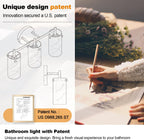 Bathroom Light Fixtures 2023 Upgrade, 3-Light Matte Black Bathroom Vanity Light, Black Bathroom Lights Over Mirror with Clear Glass Shade, Bathroom Wall Sconces for Mirror Bedroom Living Room Hallway - Grand Goldman