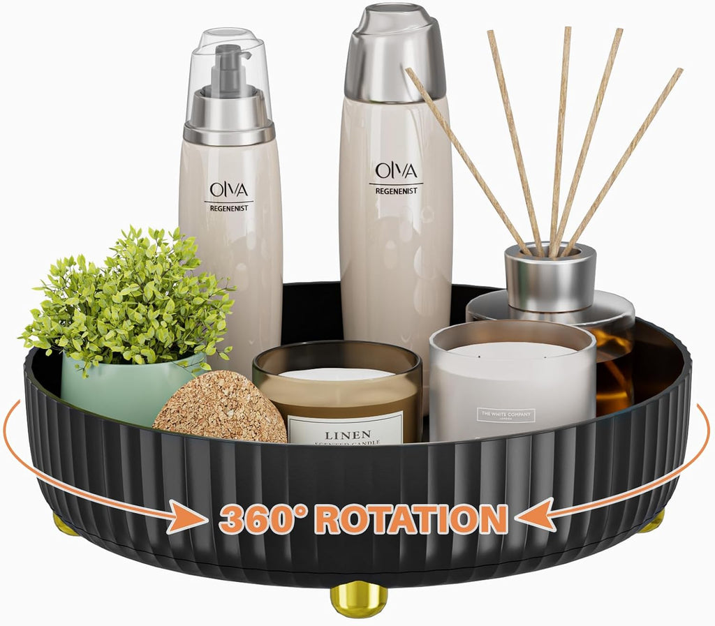 Bathroom Organizers and Storage - Rotating Makeup Organizer Tray for Perfume,Skincare,Cosmetics and Bathroom Storage,Lazy Susan Organizer,White - Grand Goldman