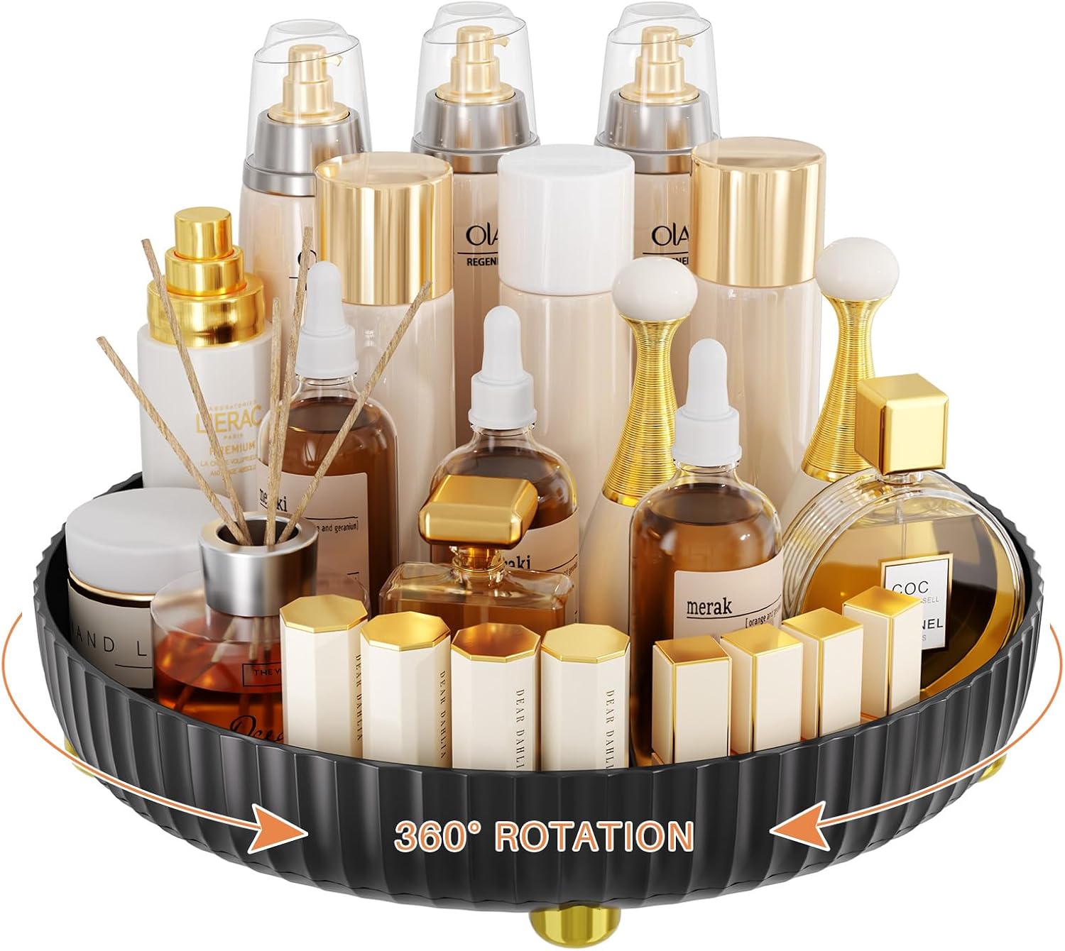 Bathroom Organizers and Storage - Rotating Makeup Organizer Tray for Perfume,Skincare,Cosmetics and Bathroom Storage,Lazy Susan Organizer,White - Grand Goldman