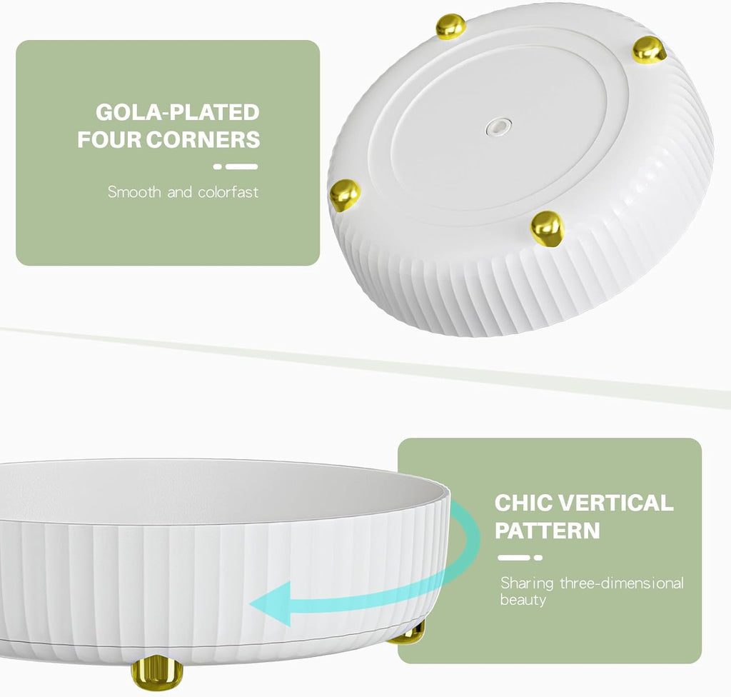 Bathroom Organizers and Storage - Rotating Makeup Organizer Tray for Perfume,Skincare,Cosmetics and Bathroom Storage,Lazy Susan Organizer,White - Grand Goldman