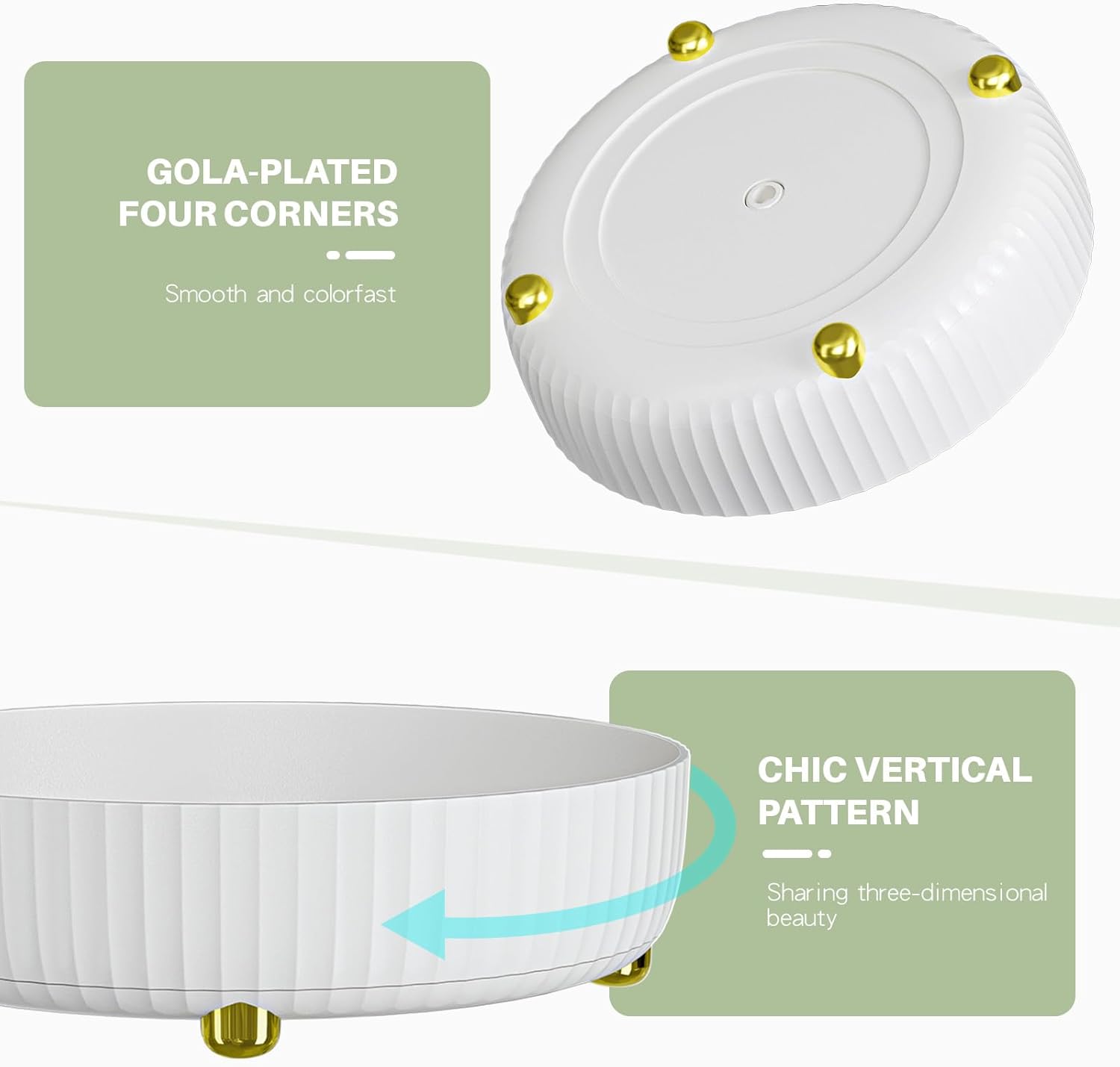 Bathroom Organizers and Storage - Rotating Makeup Organizer Tray for Perfume,Skincare,Cosmetics and Bathroom Storage,Lazy Susan Organizer,White - Grand Goldman