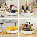 Bathroom Organizers and Storage - Rotating Makeup Organizer Tray for Perfume,Skincare,Cosmetics and Bathroom Storage,Lazy Susan Organizer,White - Grand Goldman