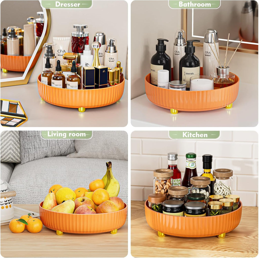 Bathroom Organizers and Storage - Rotating Makeup Organizer Tray for Perfume,Skincare,Cosmetics and Bathroom Storage,Lazy Susan Organizer,White - Grand Goldman