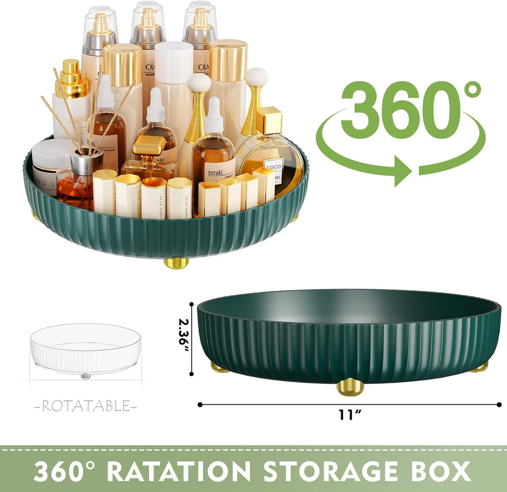 Bathroom Organizers and Storage - Rotating Makeup Organizer Tray for Perfume,Skincare,Cosmetics and Bathroom Storage,Lazy Susan Organizer,White - Grand Goldman