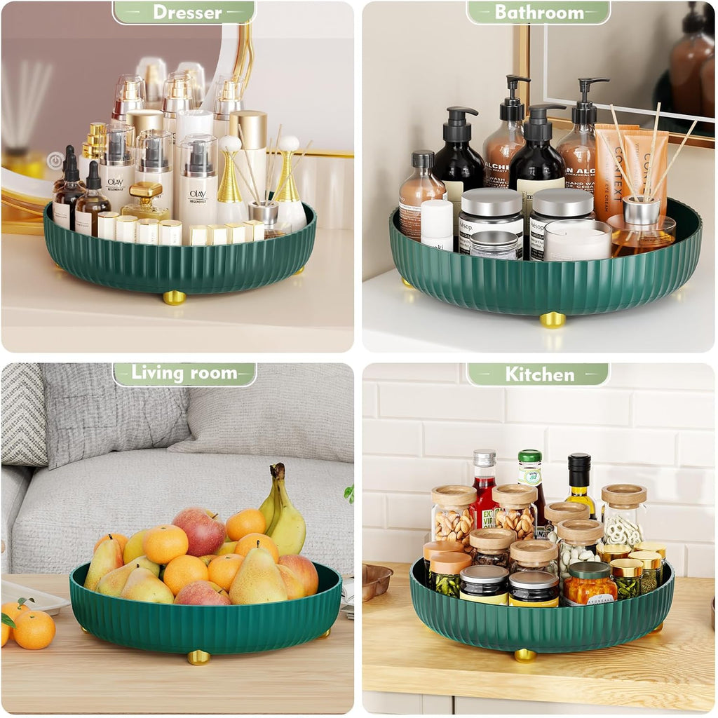 Bathroom Organizers and Storage - Rotating Makeup Organizer Tray for Perfume,Skincare,Cosmetics and Bathroom Storage,Lazy Susan Organizer,White - Grand Goldman