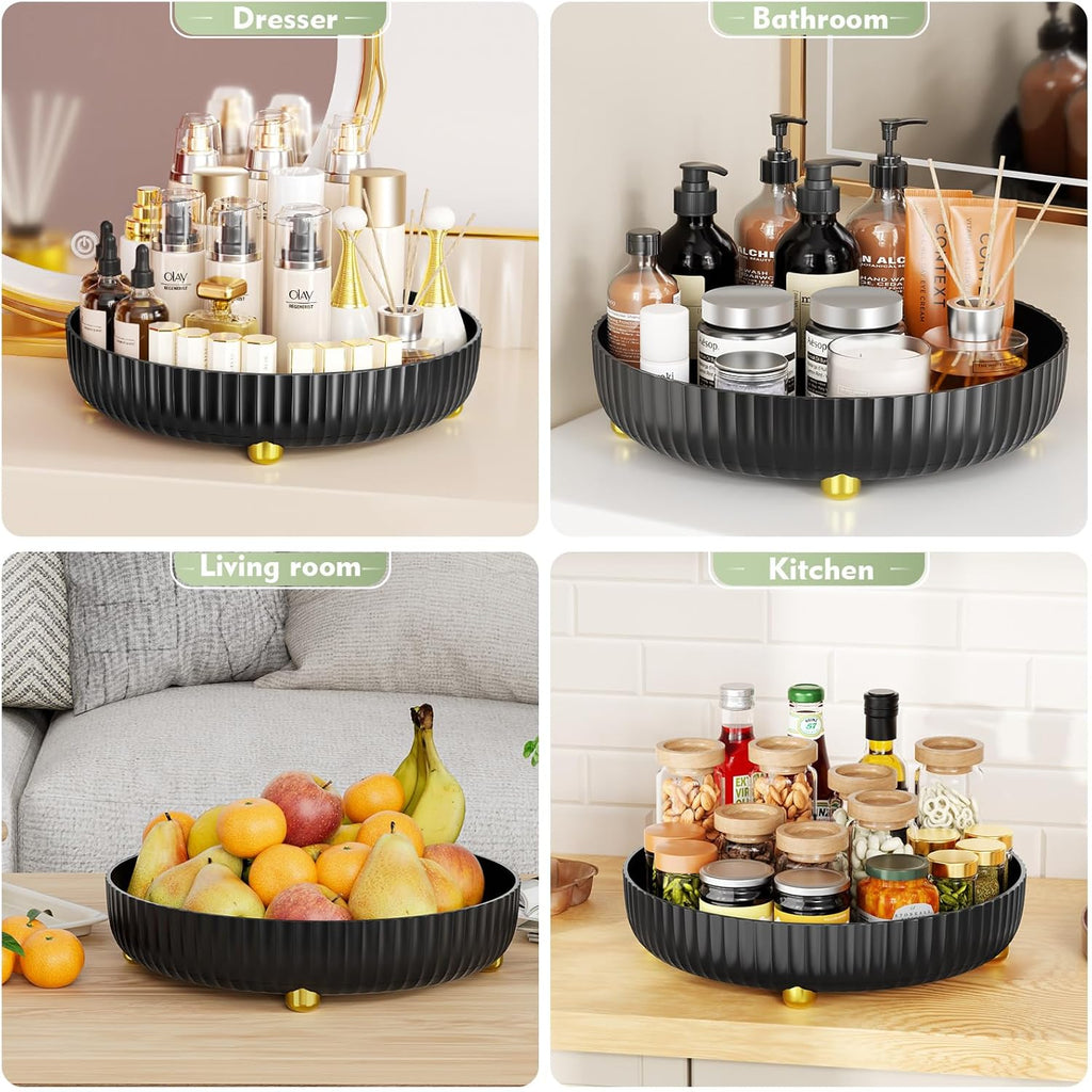 Bathroom Organizers and Storage - Rotating Makeup Organizer Tray for Perfume,Skincare,Cosmetics and Bathroom Storage,Lazy Susan Organizer,White - Grand Goldman