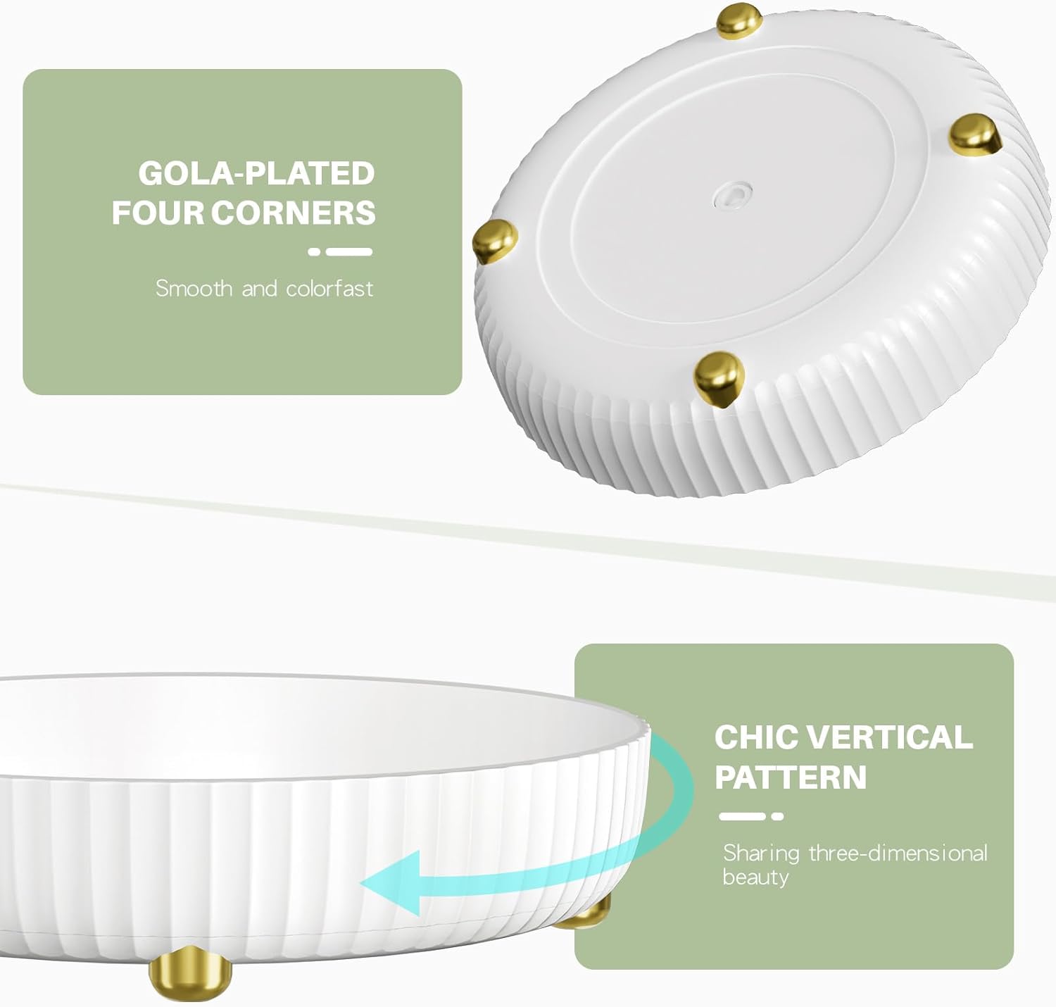 Bathroom Organizers and Storage - Rotating Makeup Organizer Tray for Perfume,Skincare,Cosmetics and Bathroom Storage,Lazy Susan Organizer,White - Grand Goldman