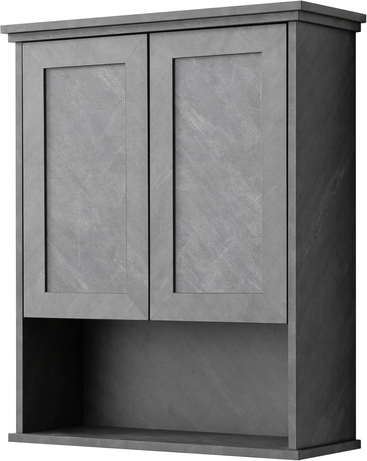 Bathroom Wall Cabinet Over Toilet Storage Cabinets 25x30 in Above Toilet Wood Medicine Cabinets for Bathroom Wall Mounted Cabinet with 2 Door & Adjustable Shelf Texture Grey - Grand Goldman