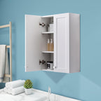 Bathroom Wall Cabinet Over Toilet Storage Cabinets 25x30 in Above Toilet Wood Medicine Cabinets for Bathroom Wall Mounted Cabinet with 2 Door & Adjustable Shelf Texture Grey - Grand Goldman