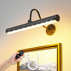 Battery Operated Black Wireless Picture Light - Remote Control, Adjustable Brightness, and Color Temperature - Illuminate Paintings, Photographs, and Wall Art with Style. - Grand Goldman