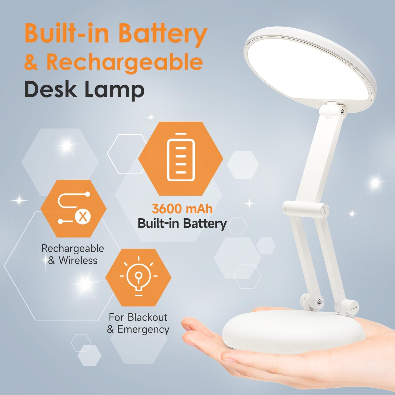 Battery Operated Lamp Rechargeable Lamp Foldable+Portable Light,9 Brightness Dimmable Cordless Lamp Rechargeable Light Wireless Lamp Mini Lamp,Cordless Lamps Rechargeable Cordless Table Lamp USB Light - Grand Goldman