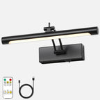 Battery Operated Picture Lights with Remote and Timer,Wireless Art Light for Paintings with Adjustable Swing Arm Gold Gallery Lights 12in Rechargeable Wall Sconce - Grand Goldman