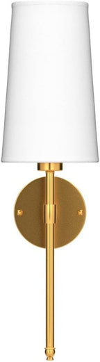 Battery Operated Wall Sconce Light with Remote Control, Dimmable Set of 2 White Fabric Shade, Indoor Wireless Lamp For Bedroom Living Room, Bulb Included ( - Grand Goldman