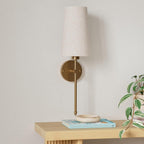 Battery Operated Wall Sconce Set Of Two with Remote Control, Indoor Not Hardwired Dimmable Battery Operated Wall Sconce Light Fixture with Fabric Linen Shade For Bedroom Living Room, Bulb Included ( C - Grand Goldman