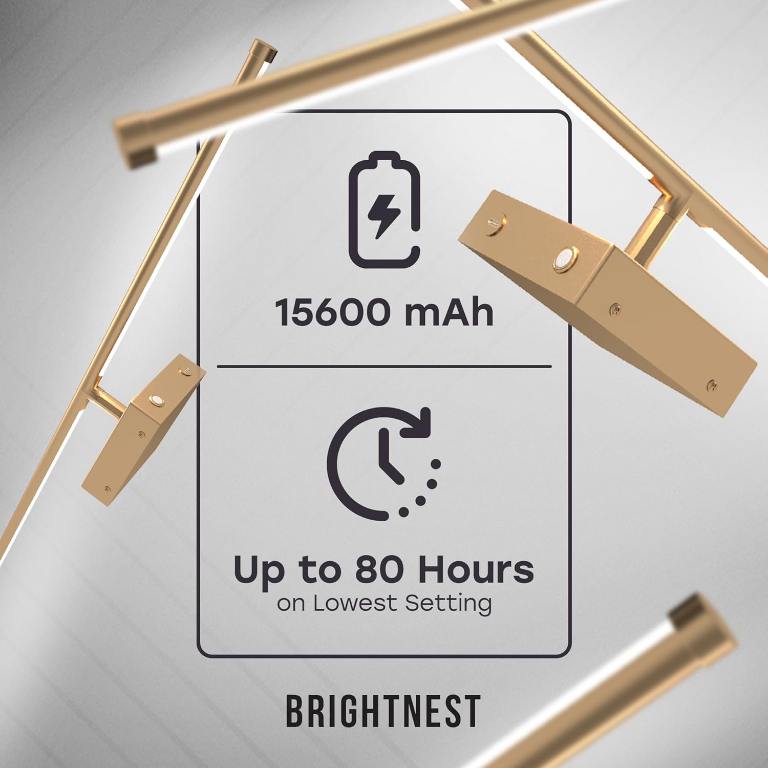 Battery Operated Wall Sconce Set of Two - 15600 mAh Battery with Adjustable Brightness & Tone - 6W Battery Sconces with Remote & Touch Control - Up to 80 Hours - 26.5 in (67 cm) | Gold - 2 Pack - Grand Goldman