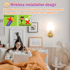 Battery Operated Wall Sconces Set Of Two, Wireless Battery Wall Light With 10000mAh RGB Rechargeable Magnetic Bulb, Rechargeable Wall Sconce With Remote Control For Bedroom, No Electrician Required - Grand Goldman