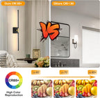 Battery Operated Wall Sconces Set of 2, Dimmable Battery Wall Sconce with Remote Control, Black Gold LED Rechargeable Sconces, 24 Inch Modern Wireless Wall Lights for Bedroom, Living Room - Grand Goldman