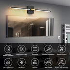 Battery Operated Wall Sconces Set of 2, Dimmable Battery Wall Sconce with Remote Control, Black Gold LED Rechargeable Sconces, 24 Inch Modern Wireless Wall Lights for Bedroom, Living Room - Grand Goldman