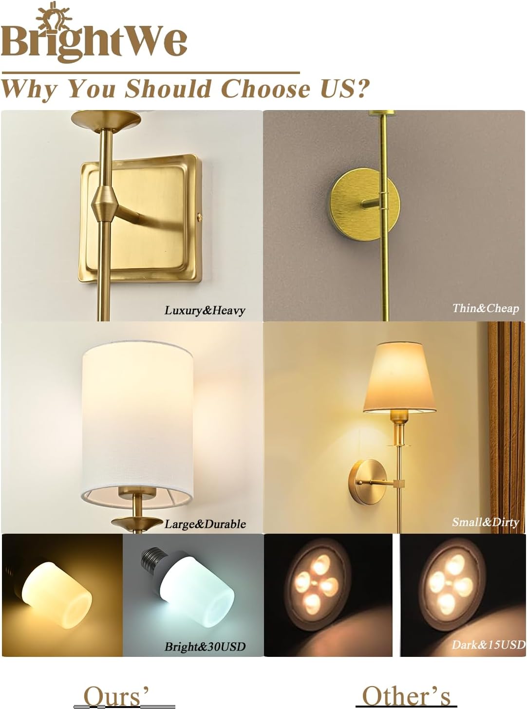 Battery Operated Wall Sconces Set of 2 Two Wireless Sconces Brass Gold Rechargeable Wall Lights Dimmable&RGB Battery Powered Wall Sconce Wall Decor for Bedroom Living Room, Remote Control - Grand Goldman