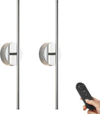 Battery Operated Wall Sconces with Remote Control, Dimmable Wall Sconces Set of Two, 350°Rotate, 3000K LED Gold Wireless Wall Light for Living Room, Bedroom, Hallway, 28.3 Inch (2 Pack) - Grand Goldman