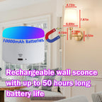Battery Wall Sconces Set of Two,Battery Operated Sconces Up to 50 Hours Long Life,Rechargeable Cordless Wall Sconce USB Charging, RGB Fabric Wall Lights No Hardwired Need (Color : Brass) - Grand Goldman