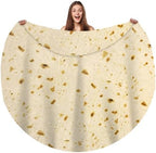 Bcareself Tortilla Blanket Adult Size Giant Double Sided for Kids Funny Realistic Food Personalized Throw Blanket Novelty Gift for Everyone 300 GSM Soft Flannel 60 inches Yellow - Grand Goldman