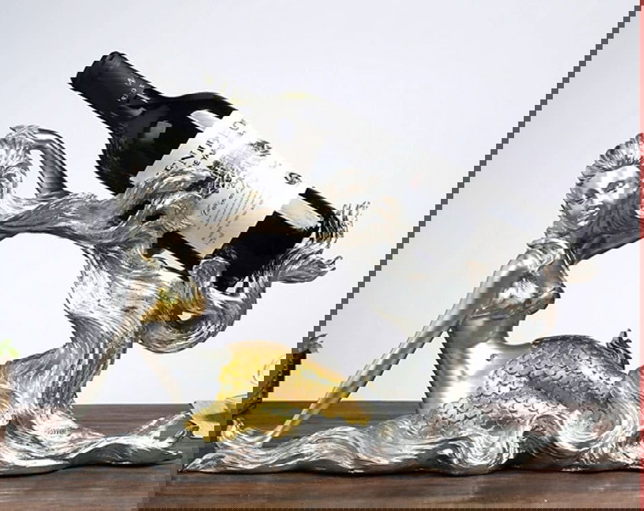 Beautifully designed mermaid  wine bottle holder. resin - Grand Goldman