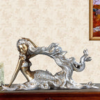Beautifully designed mermaid  wine bottle holder. resin - Grand Goldman