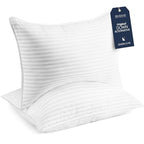 Beckham Hotel Collection Bed Pillows Standard / Queen Size Set of 2 - Down Alternative Bedding Gel Cooling Pillow for Back, Stomach or Side Sleepers - Grand Goldman