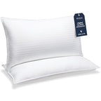 Beckham Hotel Collection Bed Pillows Standard / Queen Size Set of 2 - Down Alternative Bedding Gel Cooling Pillow for Back, Stomach or Side Sleepers - Grand Goldman
