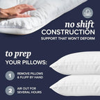 Beckham Hotel Collection Bed Pillows Standard / Queen Size Set of 2 - Down Alternative Bedding Gel Cooling Pillow for Back, Stomach or Side Sleepers - Grand Goldman