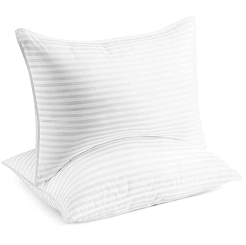 Beckham Hotel Collection Bed Pillows Standard / Queen Size Set of 2 - Down Alternative Bedding Gel Cooling Pillow for Back, Stomach or Side Sleepers - Grand Goldman