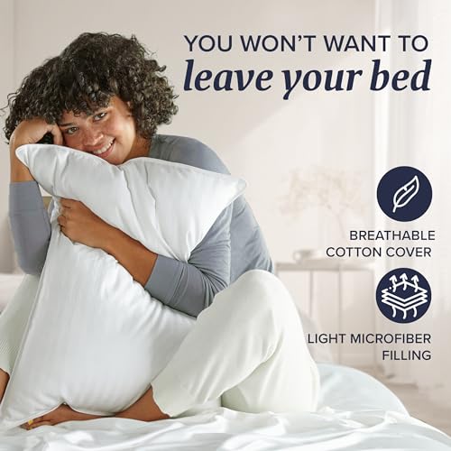 Beckham Hotel Collection Bed Pillows Standard / Queen Size Set of 2 - Down Alternative Bedding Gel Cooling Pillow for Back, Stomach or Side Sleepers - Grand Goldman