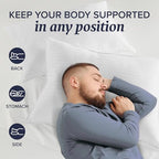 Beckham Hotel Collection Bed Pillows Standard / Queen Size Set of 2 - Down Alternative Bedding Gel Cooling Pillow for Back, Stomach or Side Sleepers - Grand Goldman