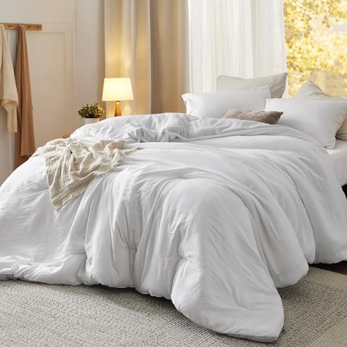 Bedsure Bedding Comforter Sets King, Reversible Khaki Prewashed Bed Comforter for All Seasons, 3 Pieces Warm Soft Bed Set, 1 Lightweight Comforter (104"x90") and 2 Pillowcases (20"x36") - Grand Goldman