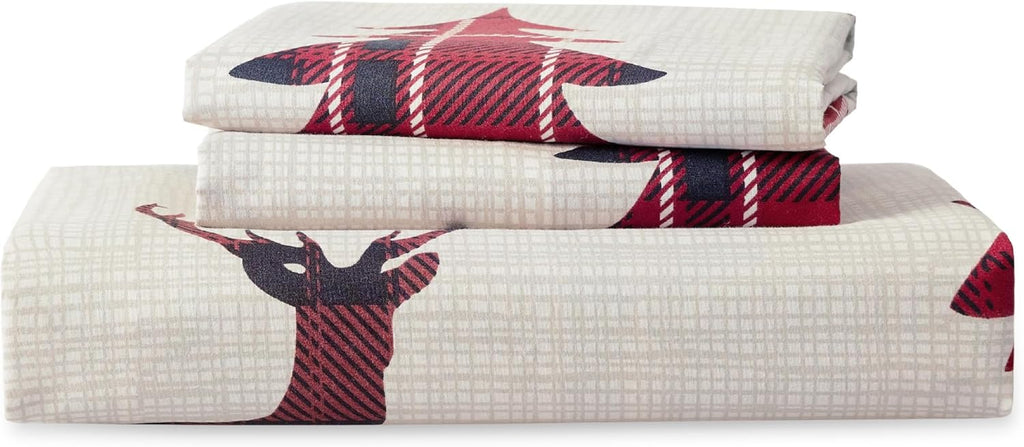 Bedsure Christmas Duvet Cover King - Christmas Bedding King Size, Reversible Buffalo Check Printed Christmas Plaid Duvet Cover, Includes 1 Duvet Cover and 2 Pillow Shams (King, Reindeer) - Grand Goldman