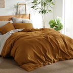 Bedsure Linen Duvet Cover King - Linen Cotton Blend Duvet Cover Set,Linen Color,3 Pieces,1 Duvet Cover 104 x 90 Inches and 2 Pillowcases,Comforter Sold Separately - Grand Goldman