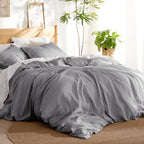 Bedsure Linen Duvet Cover King - Linen Cotton Blend Duvet Cover Set,Linen Color,3 Pieces,1 Duvet Cover 104 x 90 Inches and 2 Pillowcases,Comforter Sold Separately - Grand Goldman