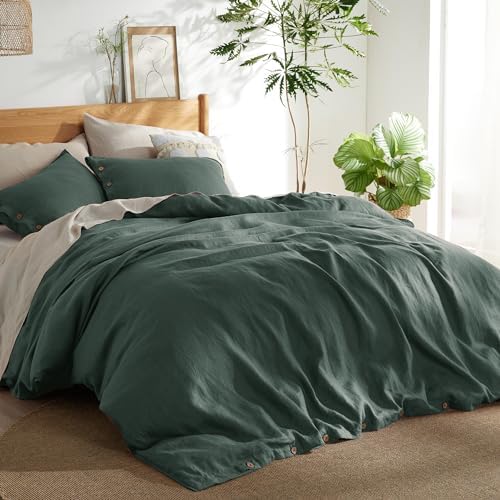 Bedsure Linen Duvet Cover King - Linen Cotton Blend Duvet Cover Set,Linen Color,3 Pieces,1 Duvet Cover 104 x 90 Inches and 2 Pillowcases,Comforter Sold Separately - Grand Goldman