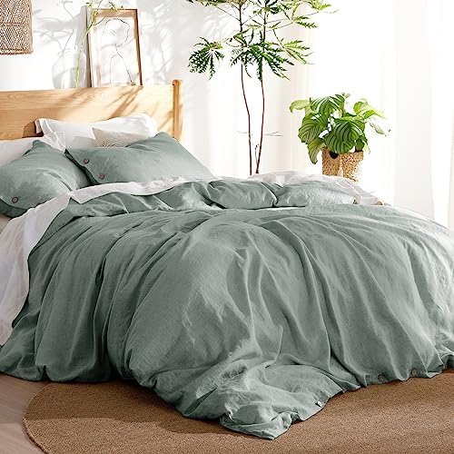 Bedsure Linen Duvet Cover King - Linen Cotton Blend Duvet Cover Set,Linen Color,3 Pieces,1 Duvet Cover 104 x 90 Inches and 2 Pillowcases,Comforter Sold Separately - Grand Goldman