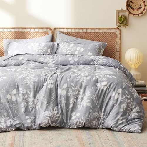 Bedsure Queen Comforter Set - 7 Pieces Floral Sage Green Bedding Sets, Queen Bed in a Bag Gift for Christmas with Reversible Botanical Flowers Comforter, Sheets, Pillowcases & Shams - Grand Goldman
