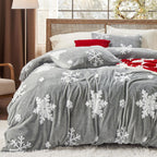 Bedsure Sherpa Fleece Duvet Cover Set - Ultra Soft Plush Shaggy Fluffy Comforter Cover Queen Size, Warm Flannel Fleece Bed Sets for Winter, 1 Duvet Cover & 2 Pillow Shams, Striped Pattern, Beige - Grand Goldman