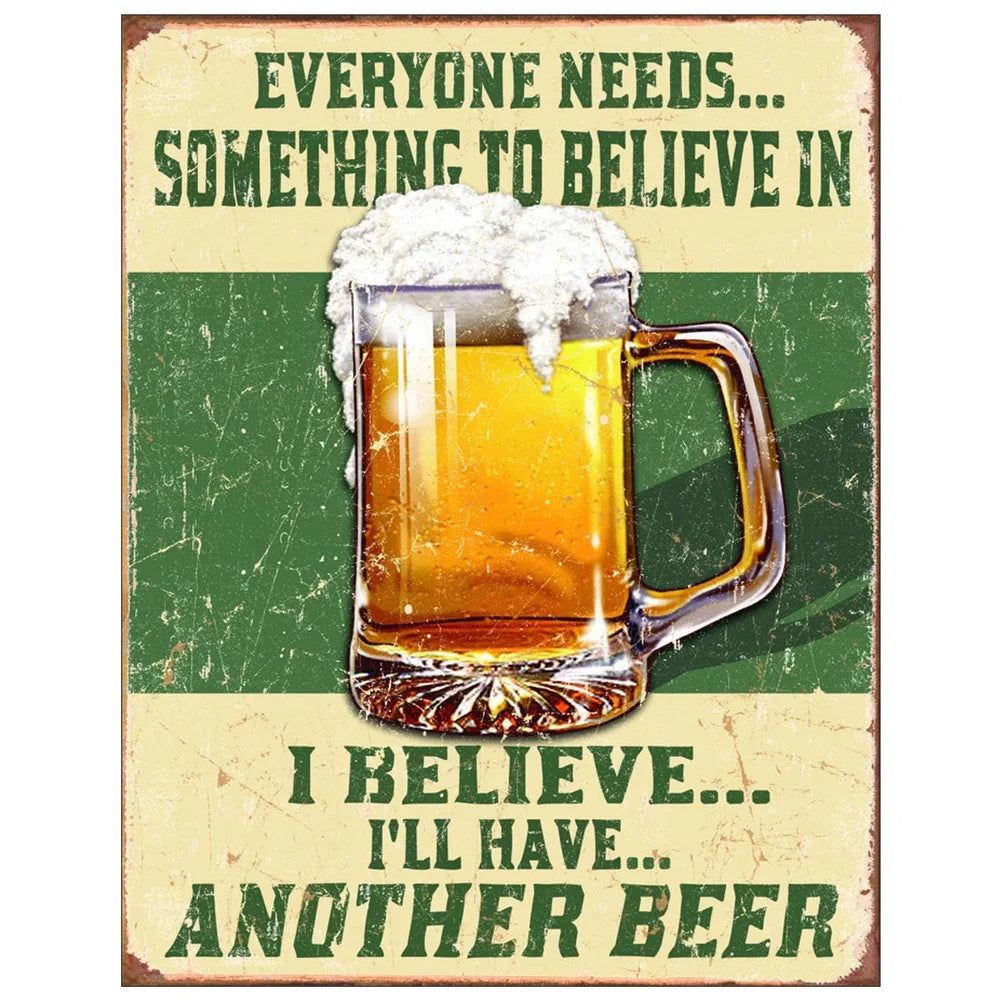 Beer Menu Free Beer Toorrow Metal Tin Signs Posters Plate Wall Decor for Bars Man Cave Cafe Clubs Retro Posters Plaque - Grand Goldman