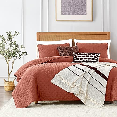Beige Queen Size Quilt Bedding Sets with Pillow Shams, Lightweight Soft Bedspread Coverlet, Quilted Blanket Thin Comforter Bed Cover, All Season Summer Spring, 3 Pieces, 90x90 inches, Tan Cream - Grand Goldman
